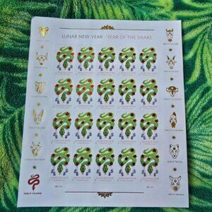 LUNAR NEW YEAR OF THE SNAKE 2025 Forever Stamps 50 Books of 1000 Stamps